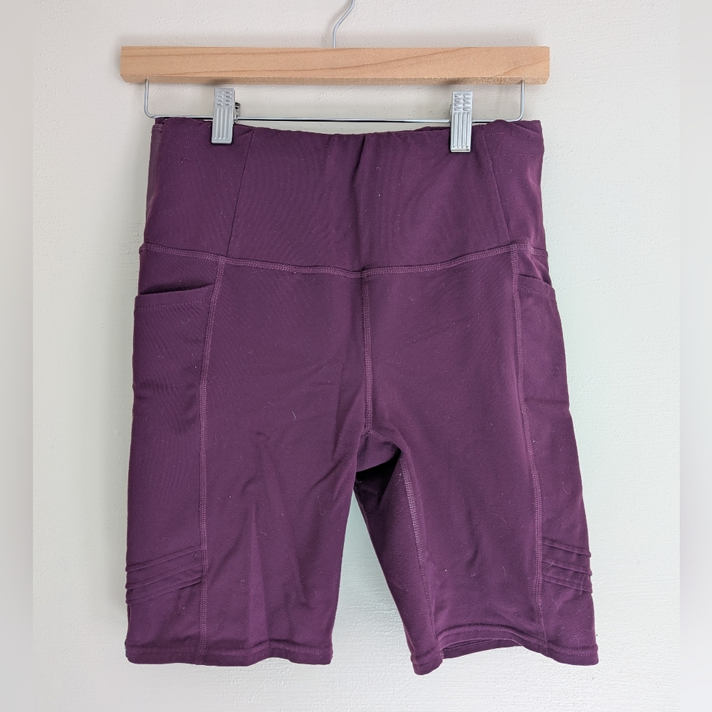 Oiselle Pocket Jogger Shorts 7 Inch Inseam Maroon Purple